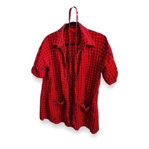 Get Laud Red and Black Plaid Checkered Shirt (Size XL)